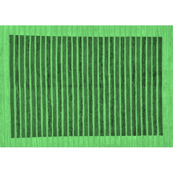 Ahgly Company Indoor Rectangle Oriental Emerald Green Modern Area Rugs, 7' x 9'