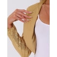 thumbnail image 5 of INSPIRE CHIC Women's Sequin Party Open Front Cropped Sparkly Bolero Shrug S Gold, 5 of 6