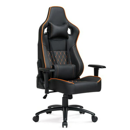 JUMPER Big & Tall Gaming Chair Racing Office Chair Adjustable Back Angle Soft Fabric Lumbar Support and Arms Ergonomic High-Back Leather Computer Desk Swivel Chair w/ Metal