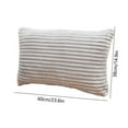 thumbnail image 3 of Clearance Under $5!Yyuenw 12x20 Inch Rectangle Corduroy Soft Solid Decorative Throw Pillows Covers Plush Velvet Big Striped Corduroy Solid Decorative Throw Pillow Covers Lumbar Pillow Covers, 3 of 5