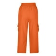 thumbnail image 7 of GXIPO Women's Plus Size Cargo Capris High Waisted Casual Hiking Pants Quick Dry Summer Outdoor Travel Shorts Saffron L, 7 of 7
