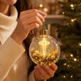 thumbnail image 2 of AURIGATE Lighted Acrylic Christmas Ball Ornament, Clear Xmas Bauble with Prominent Cross Design Warm LED String Light, Tree Holiday Hanging Decoration for Home Gift, 2 of 7