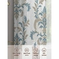 thumbnail image 6 of Medieval Flowers Sheer Curtains 84 Inches Long 2 Panels Vintage Abstract Blue Brown Floral Light Filtering Semi Sheer Window Curtains Drapes for Bedroom Living Room 52"x84", 6 of 7