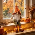 thumbnail image 5 of Gnome Doll,Autumn Scarecrow Style Plaid Outfit Leaf Decor for Farmhouse Livingroom Thanksgiving Table Fall Decoration, 5 of 6