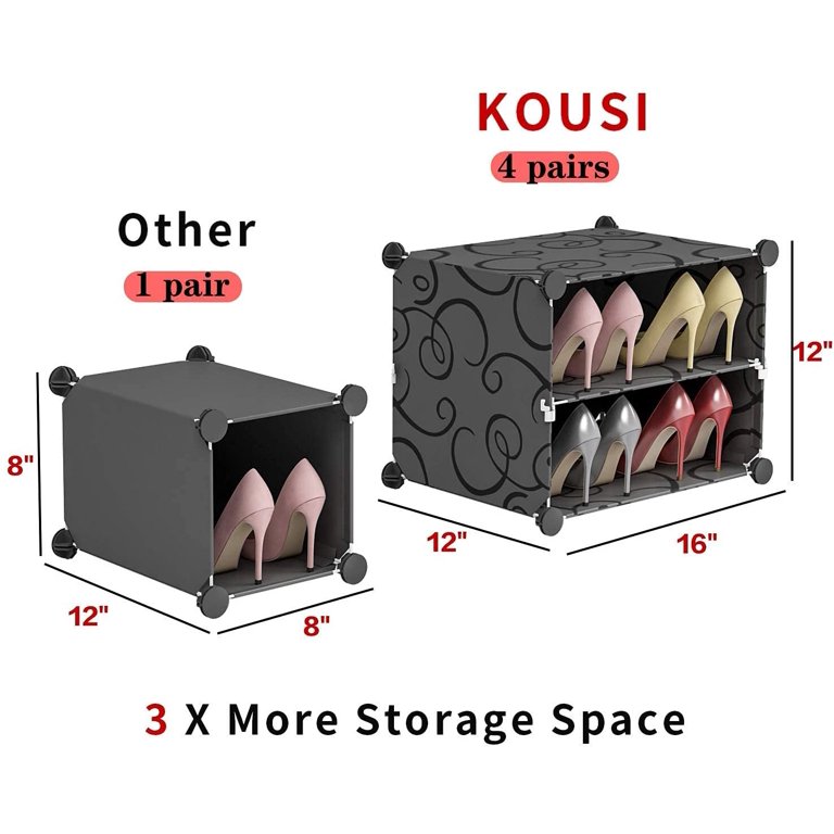 KOUSI Portable Shoe Rack Organizer 48 Pair Tower Shelf Shoe