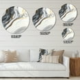 thumbnail image 4 of Designart "Harmony of Marble Black and Gold III" Abstract Marble Metal Round Art Living Room, 4 of 5