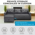 thumbnail image 2 of Laura Reversible Sectional Sofa Bed with Storage-Color:Dark Gray,Fabric:Air Leather, 2 of 10