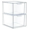 thumbnail image 1 of Sorbus Cajones Acrílicos Apilables - Organizadores de Maquillaje Transparentes para Tocador - 2 Contenedores de Almacenamiento de Plástico para Decoración de Habitaciones y Organización de Baños, 1 of 6