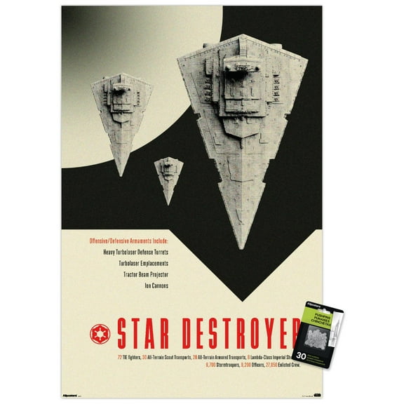 Star Wars: Moving At Lightspeed - Star Destroyer Wall Poster with Pushpins, 22.375" x 34"