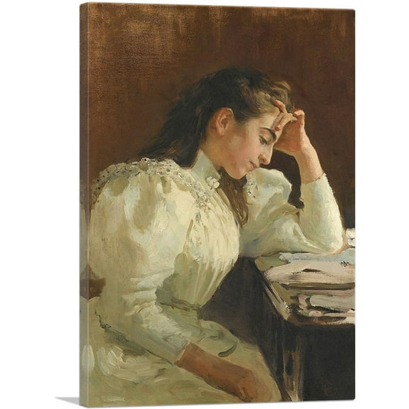 ARTCANVAS Portrait Of a Neapolitan Girl 1894 Canvas Art Print by Ilya Repin - Size: 26" x 18" (0.75" Deep)