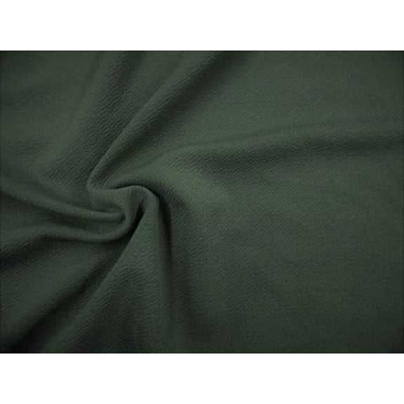 Fabric Liverpool Textured 4 Way Stretch Scuba Dark Olive Green L407