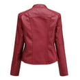 thumbnail image 3 of Women Ladies Lapel Motor Jacket Coat Zip Biker Women Warm Winter Coats 100 Percent Wool Women plus Size Jackets Women Jackets with Hood Jacket Women Small Zip Front Jacket Womens, 3 of 5