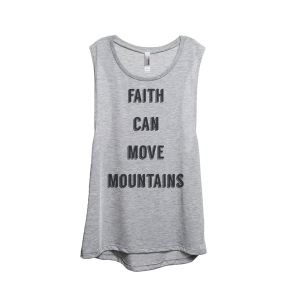 Thread Tank Faith Move Mountains Women's Sleeveless Muscle Tank Top Sport Grey Small