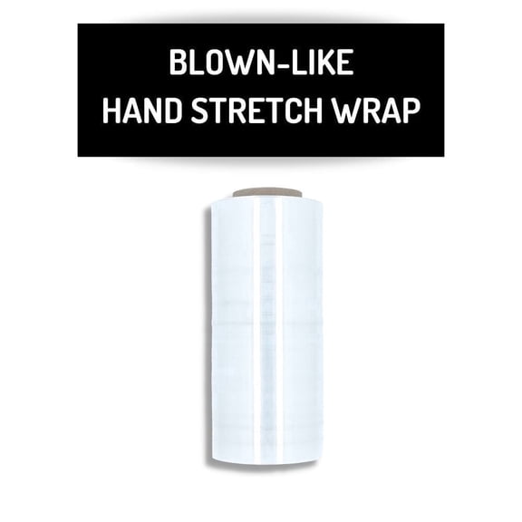 MMBM Hand Stretch Wrap 4 Rolls 18" x 1000' 120 Gauge Clear Blown-Like Shrink Film for Wrapping Moving Shipping