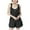 Black, variant on Girls Overall Shorts Sleeveless Jumpsuits Cotton Linen Short Overalls Teen Girls Shortalls Adjustable Straps Romper Brown 11-12 Years