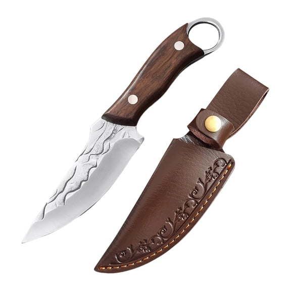 Fixed Blade Model Forged Stainless Steel with Leather Sheath Small Edc Utility Model for Outdoor Camping Hunting Daily Use