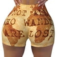 thumbnail image 2 of Picia Not All Those Who Wander Are Lost2 Printed Workout Shorts for Women Seamless Scrunch Butt Lifting High Waisted Yoga Gym Booty Running Moisture-wicking Short Pants-Small, 2 of 9