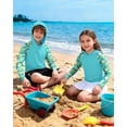 thumbnail image 2 of Sudadera con capucha Rash Guard DRONIRING para niños, UPF 50+, azul cristal, 2 of 6