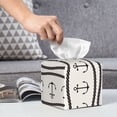 thumbnail image 6 of Picia Anchors and Ropes Pattern Tissue Box Cover,PVC Leather Square Holder,Tissue Box Holder with Magnetic Bottom,Facial Paper Organizer Dispenser-5.2"X5.2"X5.2", 6 of 8