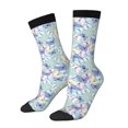 thumbnail image 2 of Uemuo Colorful Butterfly Pattern Women's Crew Socks, Soft Durable Breathable Moisture-Wicking with Odor Control Cotton socks, 2 of 9