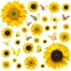 thumbnail image 1 of Decoración de pared de girasol – 27 pegatinas de girasol para paredes con mariposa 3D, decoración de girasol para guardería, calcomanía de flores amarillas extraíbles para decoración de cocina, baño,, 1 of 8