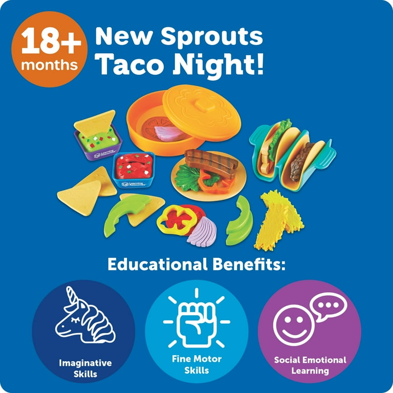 Learning Resources New Sprouts Taco Night, Play Food Set for Kids