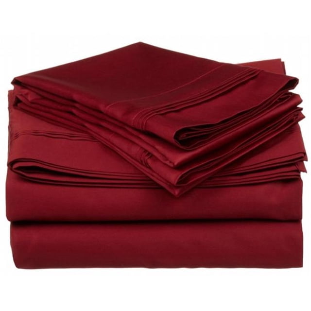 Egyptian Cotton 650 Thread Count Solid Sheet Set Queen-Burgundy