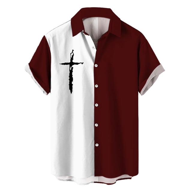 DGMIOCS Chemise Simple pour Hommes Ajustée Durable Décontractée Vin G