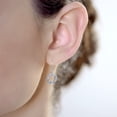 thumbnail image 4 of 10k White Gold Genuine Round Tanzanite Circle Drop Earrings, 4 of 5