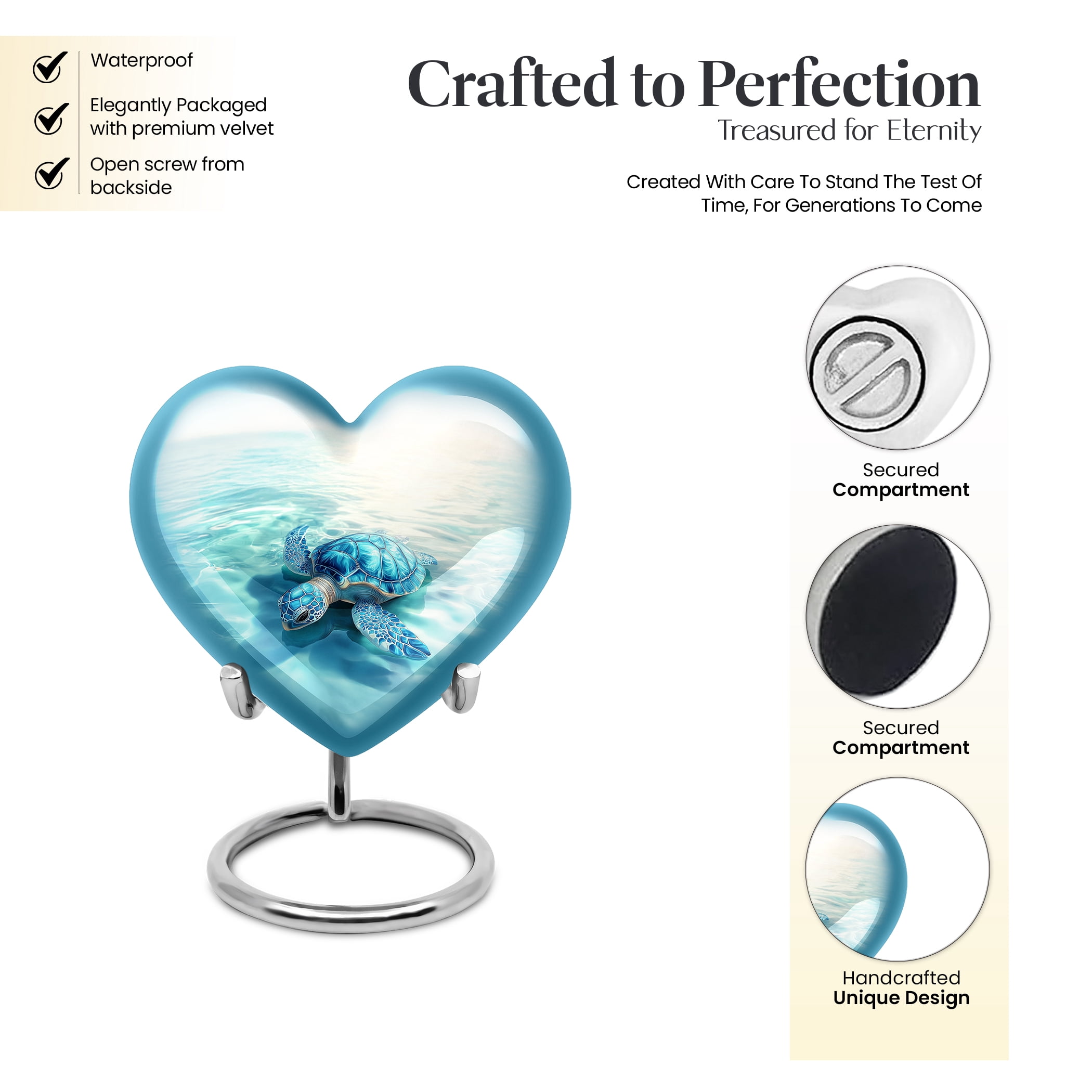Ocean Turtle Cremation Urns for Adults Humans, Urn for Ashes Adult Male, Adult Urns for Human Ashes Women, Urn for Ashes Keepsake, Small Cremation Urns for Ashes(Size - 3inch, 2 Pcs)