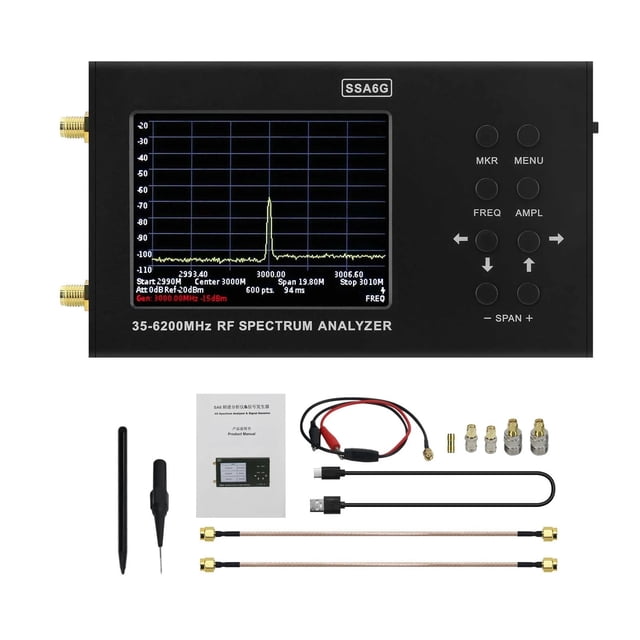 SSA6G 35MHz-6200MHz - Spectrum Analyzer - Multimeter Spectrum Explorer With Test Probe