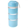 thumbnail image 2 of Thermal Lunch Box 3 Layers Thermal Lunch Box Stainless Steel Food Storage Container Kids Bento Box(Blue), 2 of 8