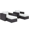 thumbnail image 3 of Modway Convene 5 Piece Outdoor Patio Sectional Set in Espresso White, 3 of 7
