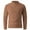 #0419-Brown, variant on Men's German Velvet Warm Long Sleeve Shirt, Solid Color Round Neck Button Pullover Base Top, Casual Daily Wear Thermal Layering Shirt