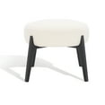 thumbnail image 2 of SAFAVIEH Couture Emilynn Scandinavian Faux Lamb Wool Ottoman, Ivory/Black, 2 of 11