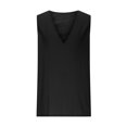 thumbnail image 4 of BiZtdJrK Mens Deep V Neck Tank Tops Summer Lightweight Linen Sleeveless Vest Shirts Loose Fit Long Muscle Shirt Tanks Beach Outfits Black XXL Vacation Sale, 4 of 7