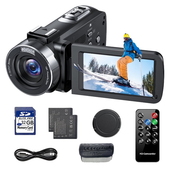Campark 4K Video Camera Digital Camcorder 42MP Vlogging Camera for YouTube with LED Light Remote Control