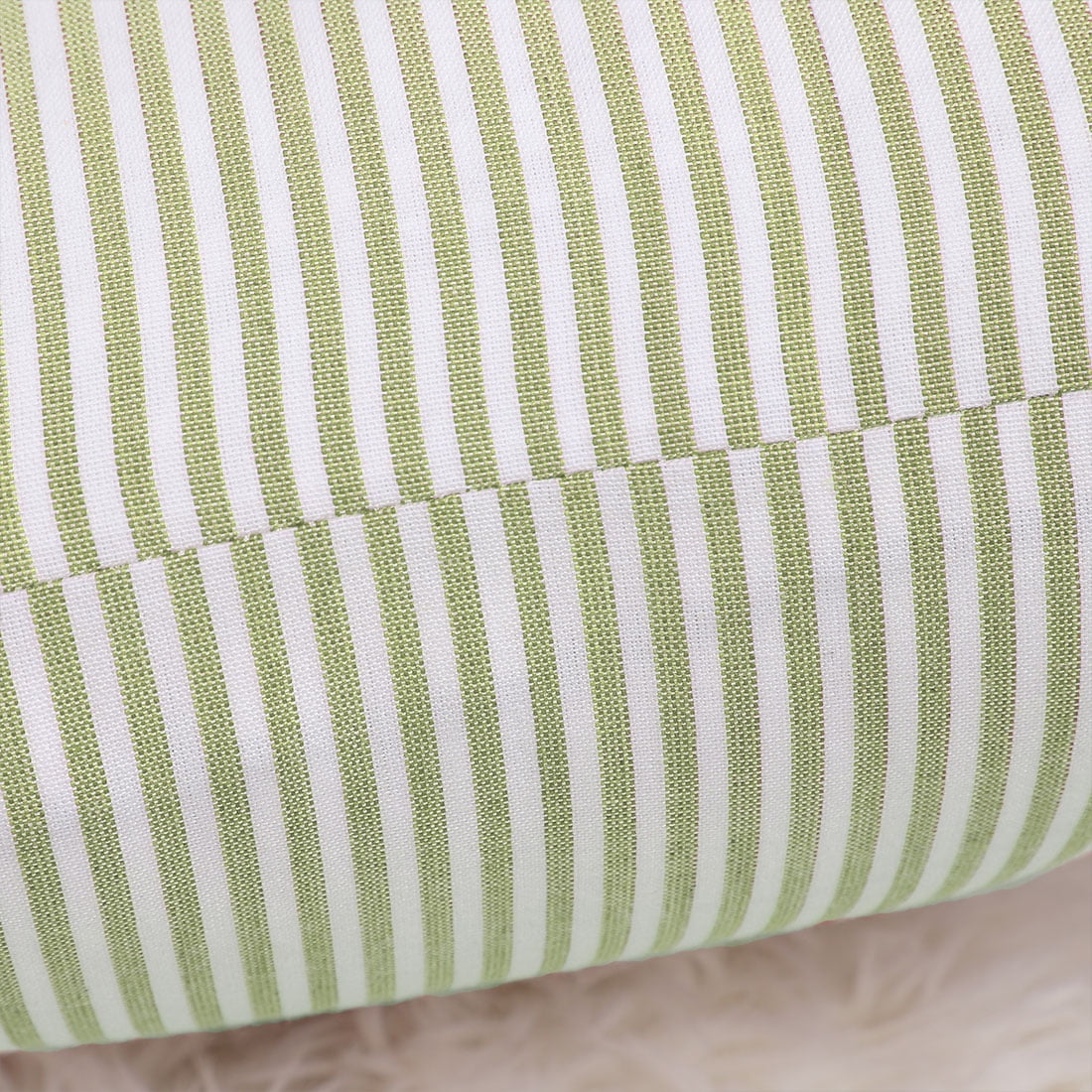 Unique Bargains Canvas Decorative Throw Pillow Cover 2-Pack Green and White 12" x 20"