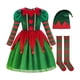 thumbnail image 1 of Disfraz de elfo navideño para cosplay, lindas medias navideñas para presentaciones en el escenario y festivales. XL para altura 140cm, 1 of 9