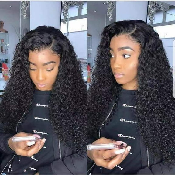 African ladies black small curly long curly hair wig high temperature wire wig