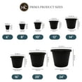 thumbnail image 4 of 16 Inch Round Plastic Plant Pot - Prima Planter with Rolled Rim, Drainage Holes for Indoor & Outdoor Plants, Flowers, Vegetables - Black, 4 of 7
