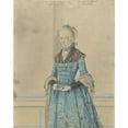 thumbnail image 2 of Isaac Lodewijk la Fargue van Nieuwland 15x18 Black Ornate Wood Framed Double Matted Museum Art Print Titled - Portrait of Maria Van Ijsseldijk, Standing Knee Piece (1736 - 1805), 2 of 5