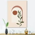 thumbnail image 2 of Designart ' Abstract Geometrical Leaf With Moon III ' Modern Canvas Wall Art Print, 2 of 4