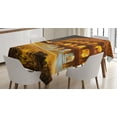 thumbnail image 1 of Ambesonne Italy Tablecloth Rectangular Table Cover, Colleseum at Night Rome, 60"x90", Amber Marigold Black, 1 of 3