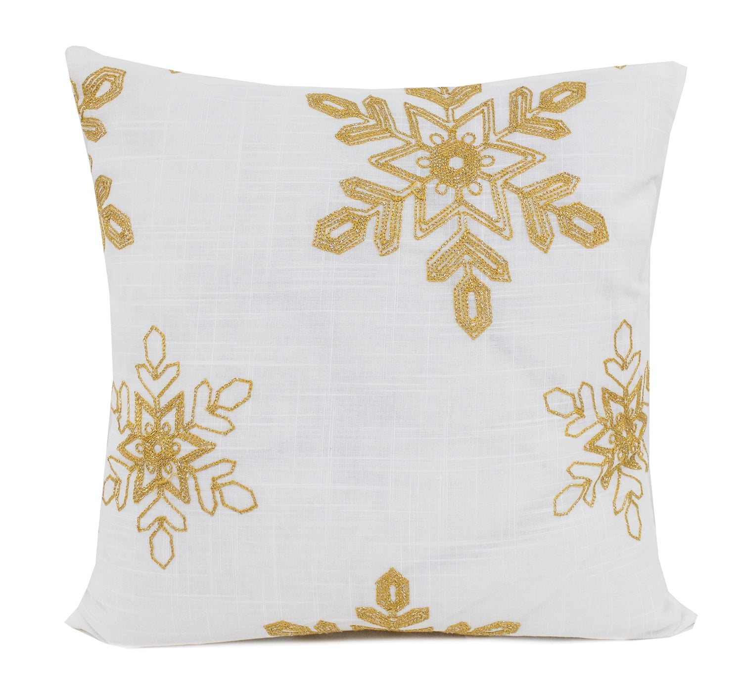 Snowflake Golden Pillow Cover 