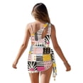 thumbnail image 6 of Xixirimido Abstract Geometric Patchwork Print Girls Swimwear One Piece with Adjustable Strap and Removable Bra, Fashion Bathing Suit with Mesh Cover Up Skirt for Teens, Size 11-12 Years, 6 of 7