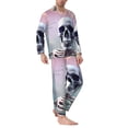 thumbnail image 2 of Bingfone Men's Pajama Set 2 Piece Loungewear PJs, Long Sleeve with Pajama Pants-Mist Sunflower Skull, 2 of 7