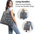 thumbnail image 2 of 5 Pack Foldable Shopping Bag,Spider Web Halloween Pattern Reusable Grocery Bags with Pockets,Large Reusable Tote Bags with Handles Waterproof & Lightweight, 2 of 6