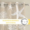thumbnail image 6 of Rustic Coastal Kitchen Curtains Window Panels, Sea Nautical Summer Beach Starfish Coral Insulated Window Treatment Curtain, Grommet Curtains for Bedroom/Living Room/Bathroom, 2 Piece 42"Wx84"L, 6 of 8