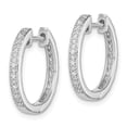 thumbnail image 2 of Auriga Fine Jewelry 925 Sterling Silver Rhodium Diamond Huggie Hoop Earrings for Women, 2 of 6